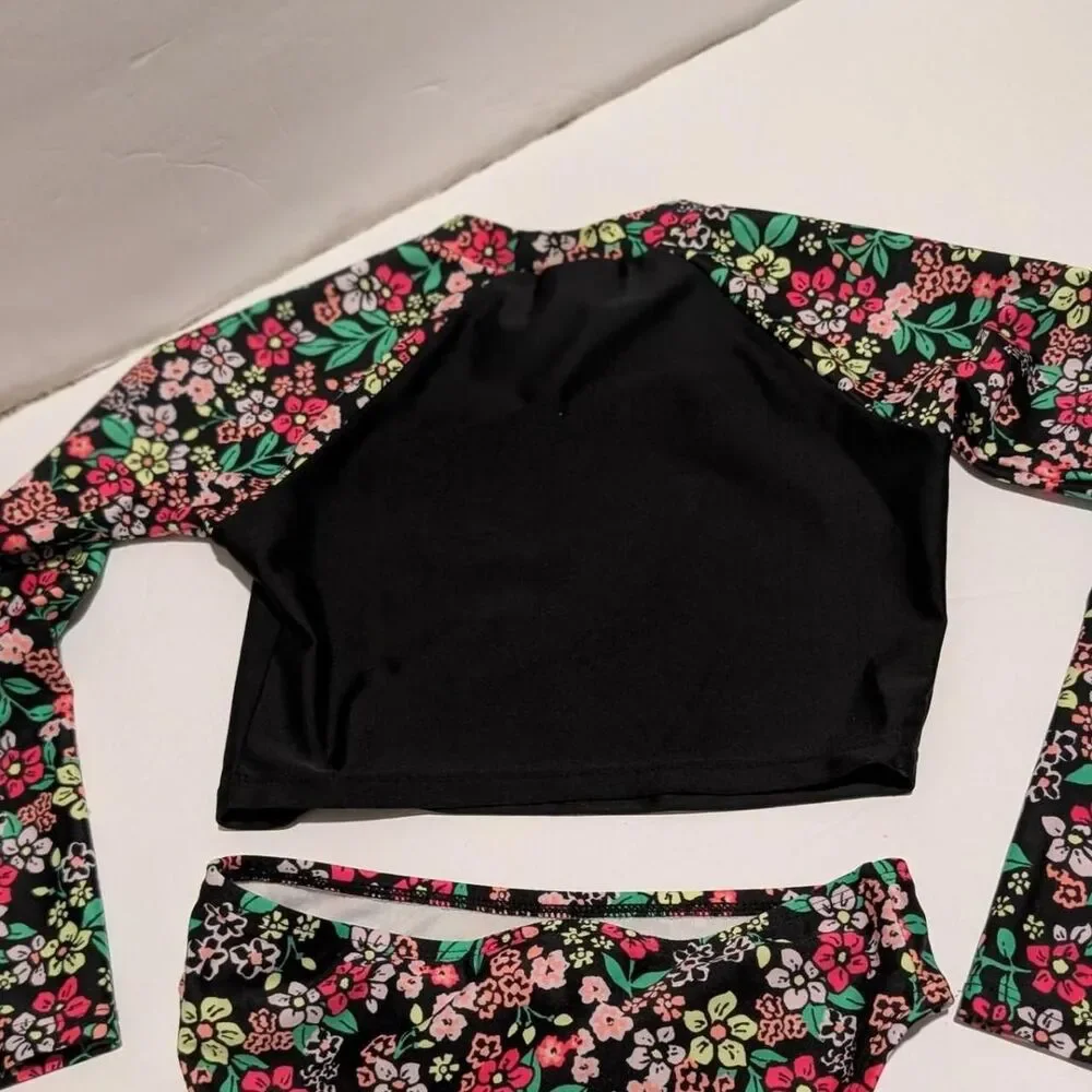 Art Class Girls Rashguard + Bikini Bottom Swim Suit, Small 6/7